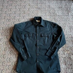 Vintage J. Crew Men's Casual Utility Button Down Shirt - Dark Blue/navy